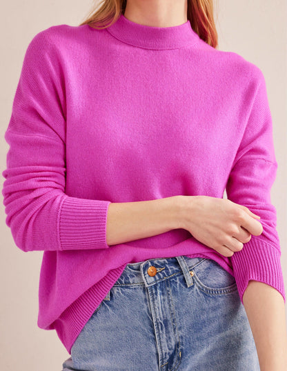Cashmere Boyfriend Crew Jumper-Neon Pink-6