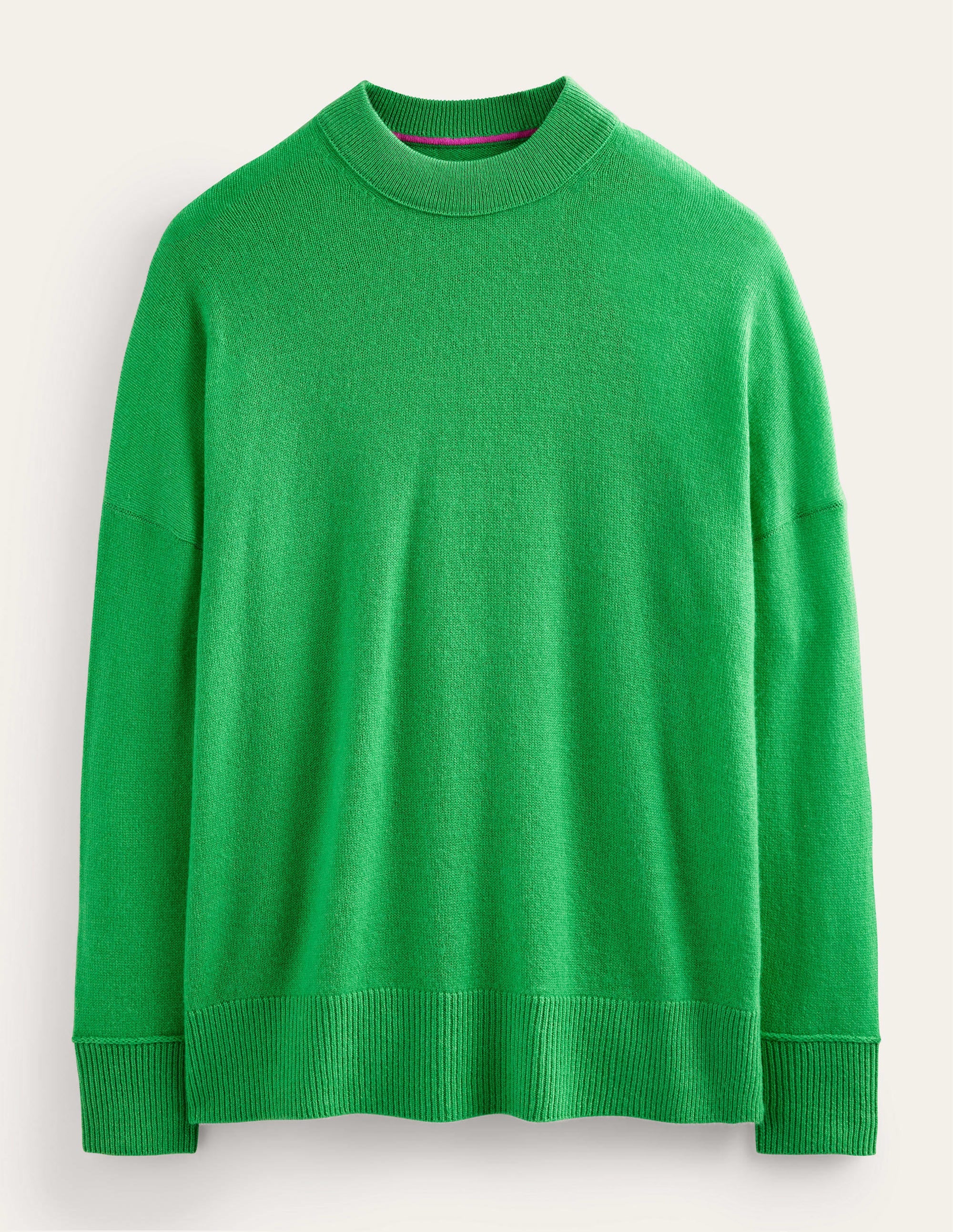 Cashmere Boyfriend Crew Jumper-Bright Green - Image 5
