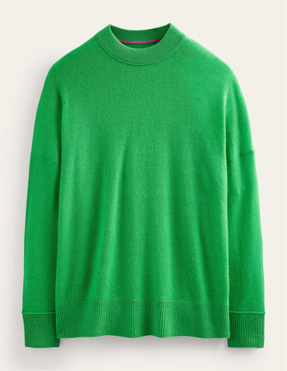 Cashmere Boyfriend Crew Jumper-Bright Green-5