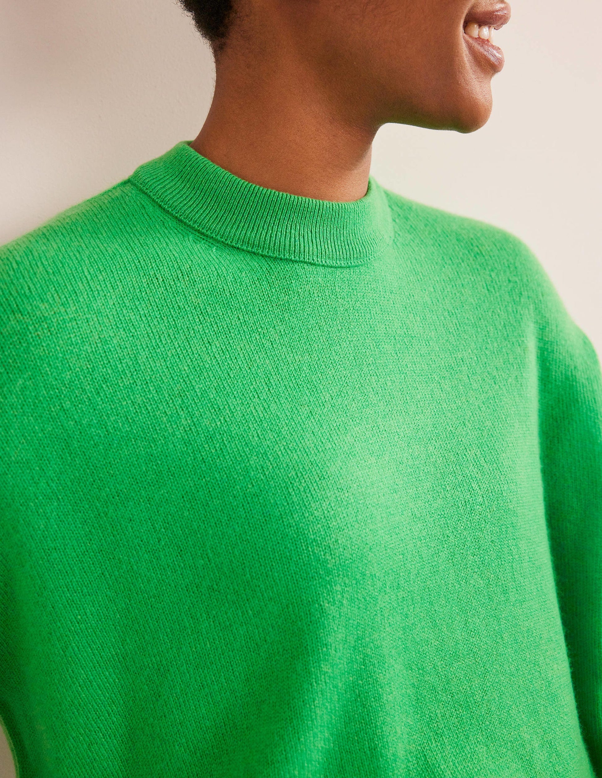 Cashmere Boyfriend Crew Jumper-Bright Green-2