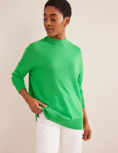 Cashmere Boyfriend Crew Jumper-Bright Green-4