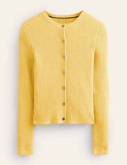 Ribbed Detail Cardigan-Sweet Honeycomb-5