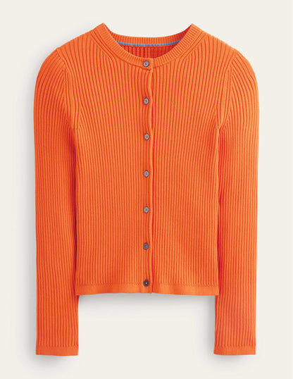 Ribbed Detail Cardigan-Kumquat-7