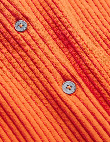 Ribbed Detail Cardigan-Kumquat-8