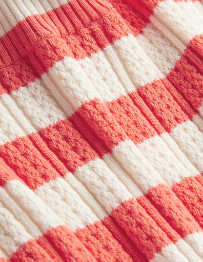 Ribbed Pointelle High Neck Top-Bright Watermelon Stripe-6