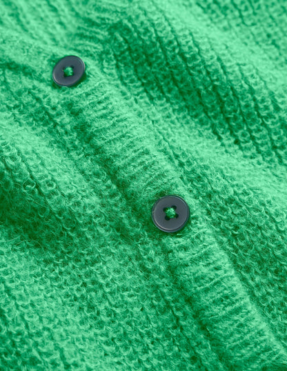 Cropped Fluffy Cardigan-Bright Green-6