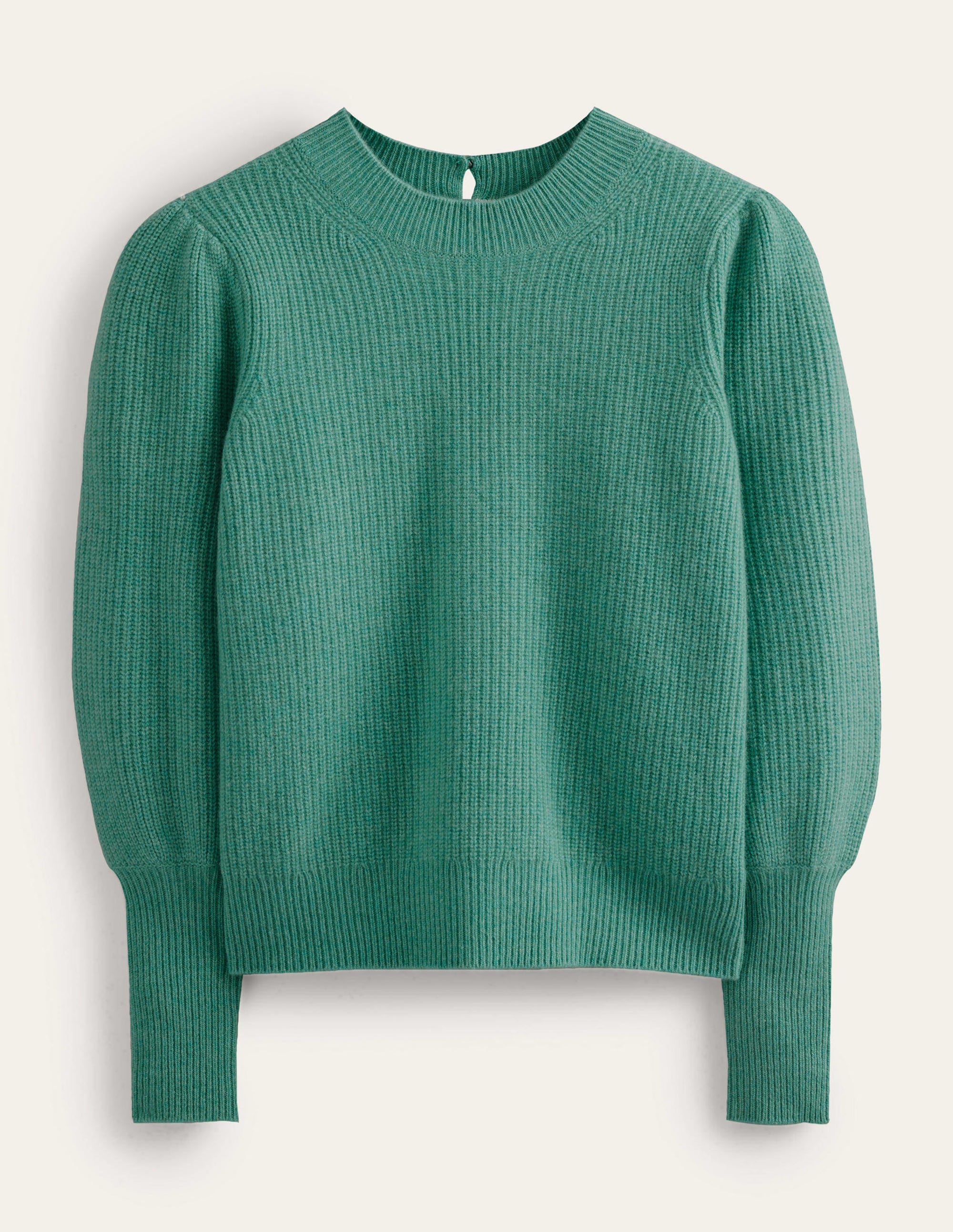 Key-Hole Cashmere Jumper-Indian Ocean - Image 5