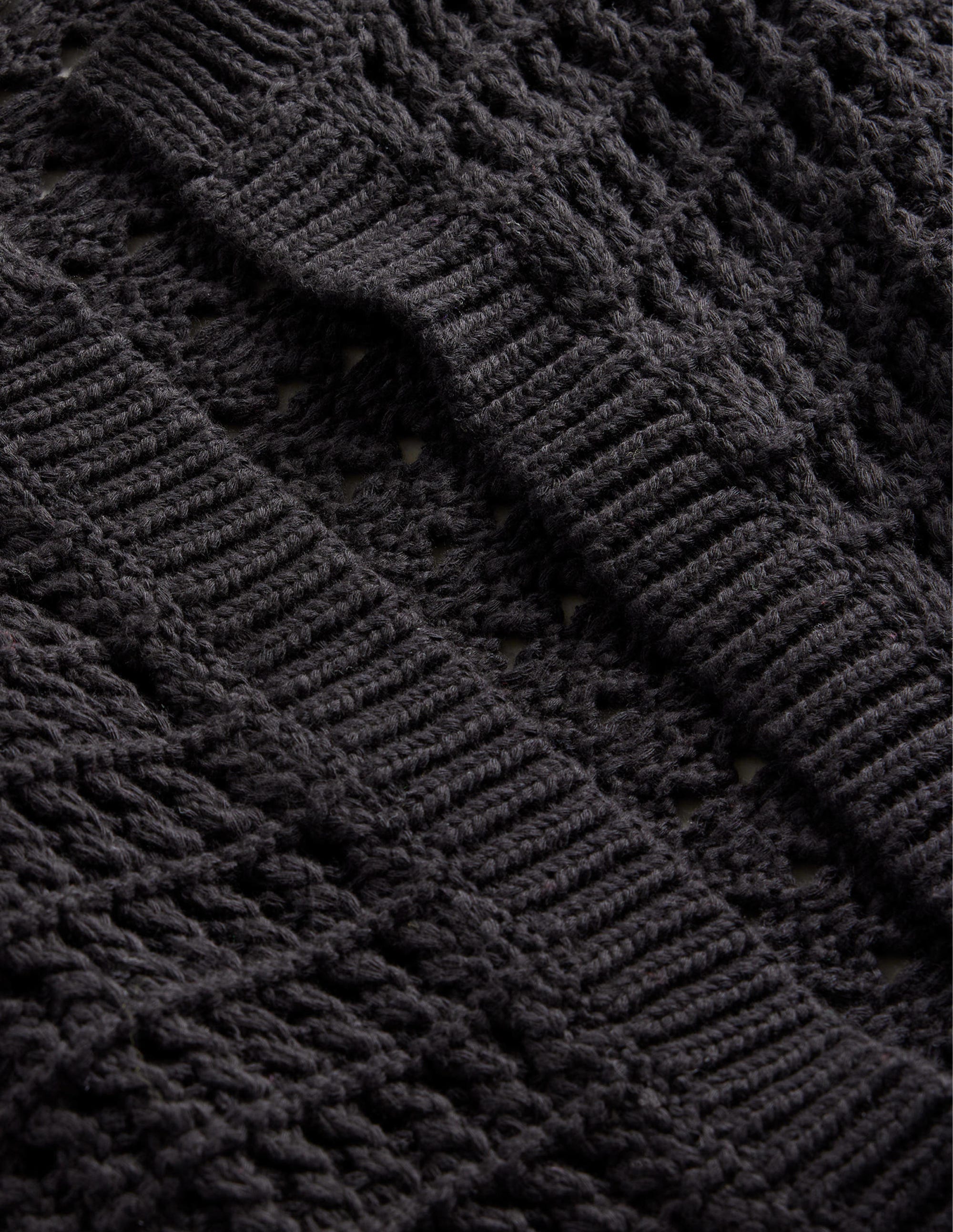 Cropped Crochet Cardigan-Black - Image 6
