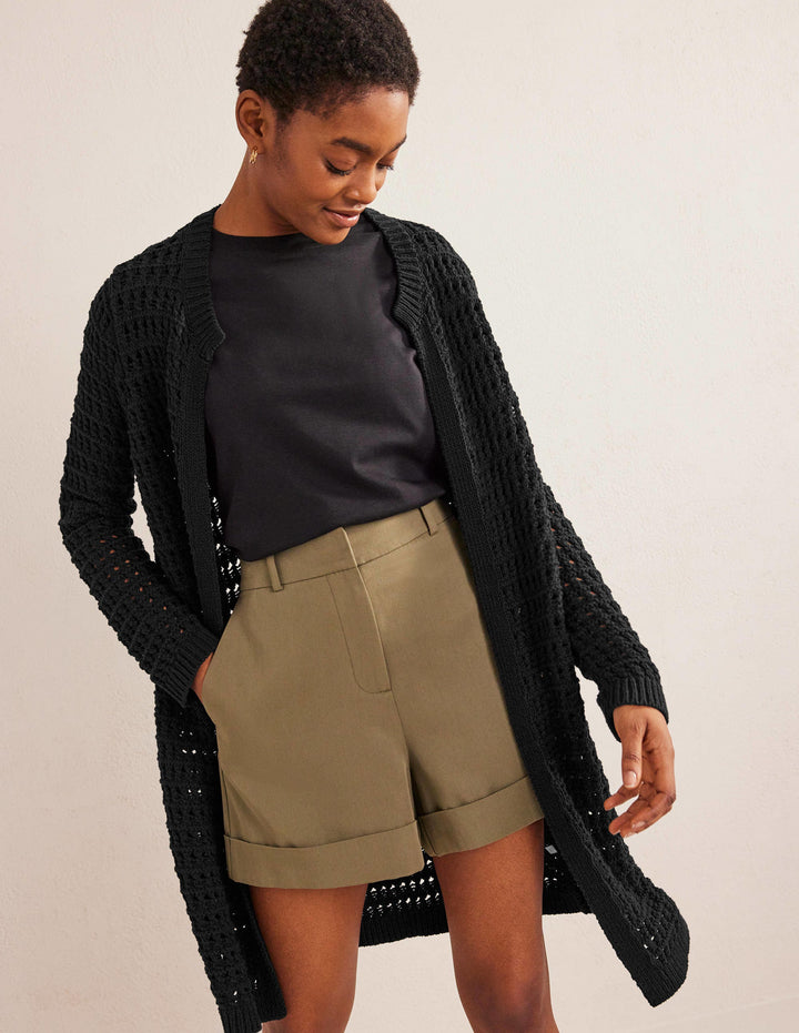 Crochet Coatigan-Black