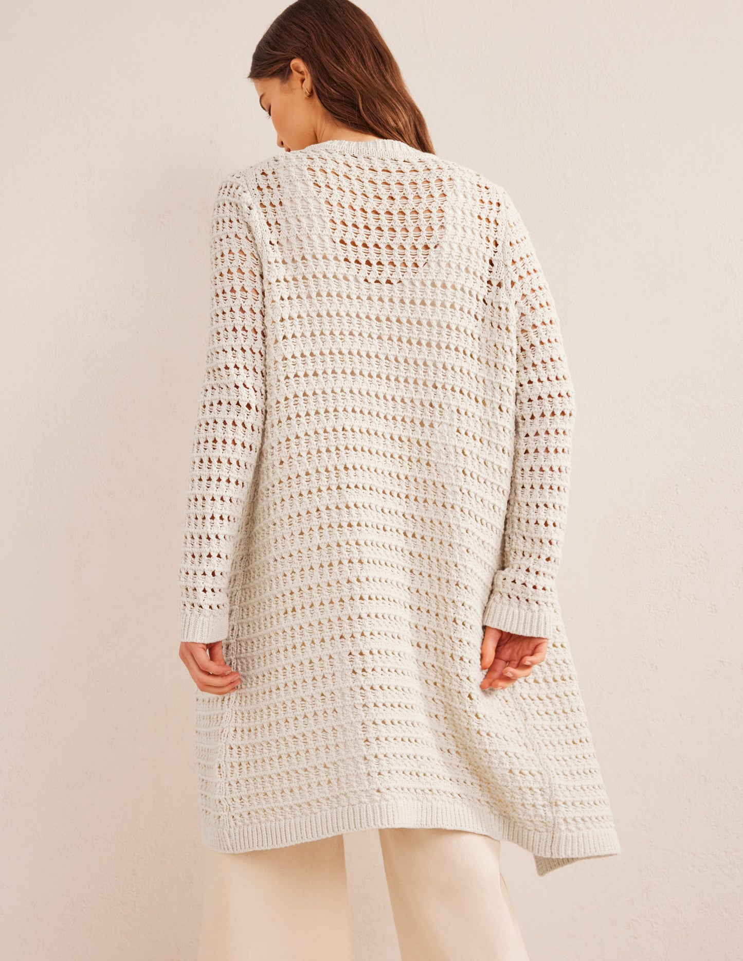 Crochet Coatigan-Warm Ivory