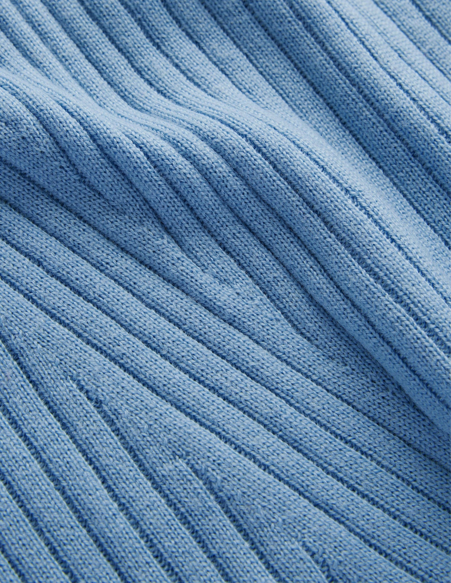 Ribbed Merino Jumper-Linseed Blue