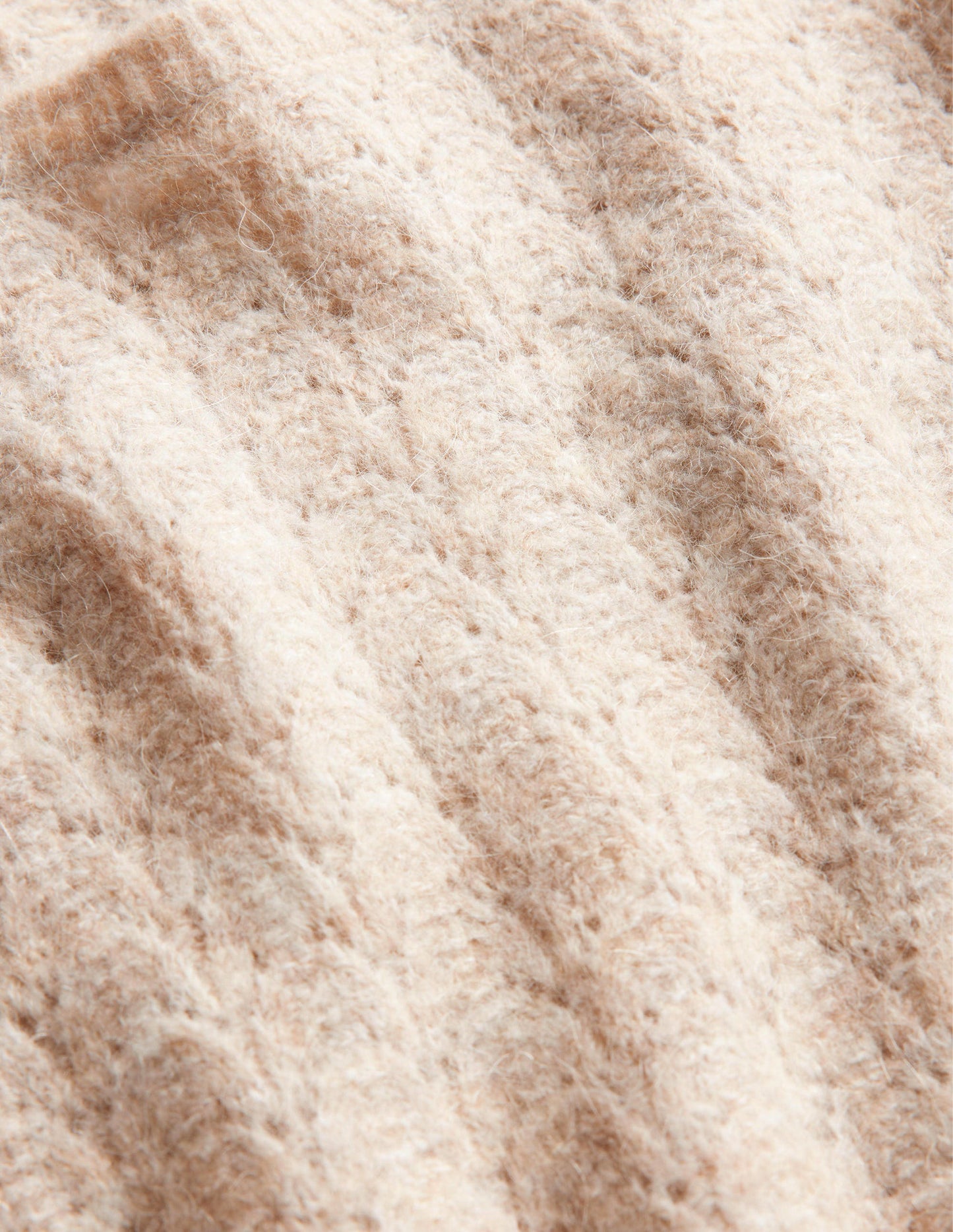 Fluffy Pointelle Jumper-Oatmeal Melange