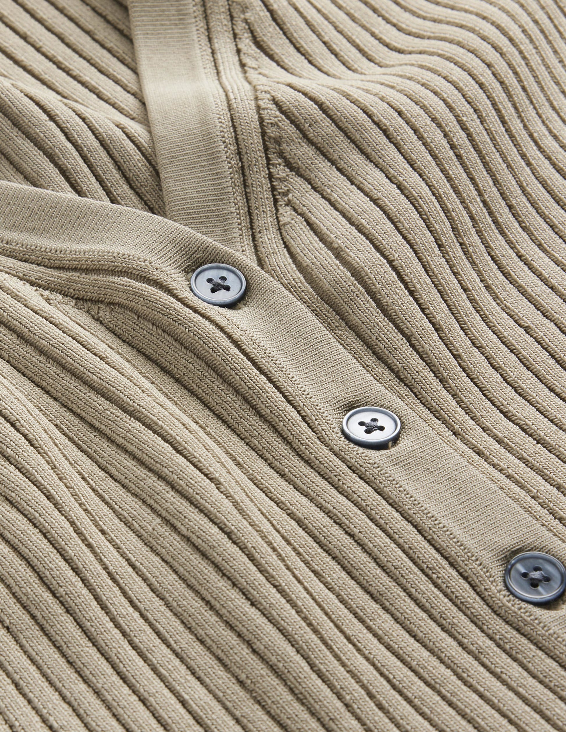 Cropped Wide Neck Rib Cardigan-Stone-6