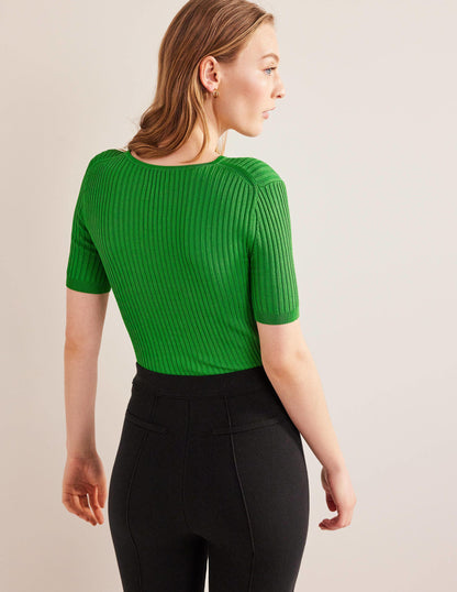 Ribbed Knitted T-Shirt-Frog-3