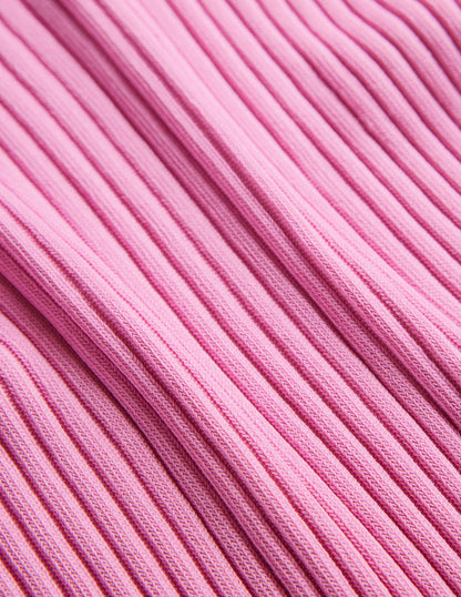 Ribbed Knitted T-Shirt-Pink Lemonade-6