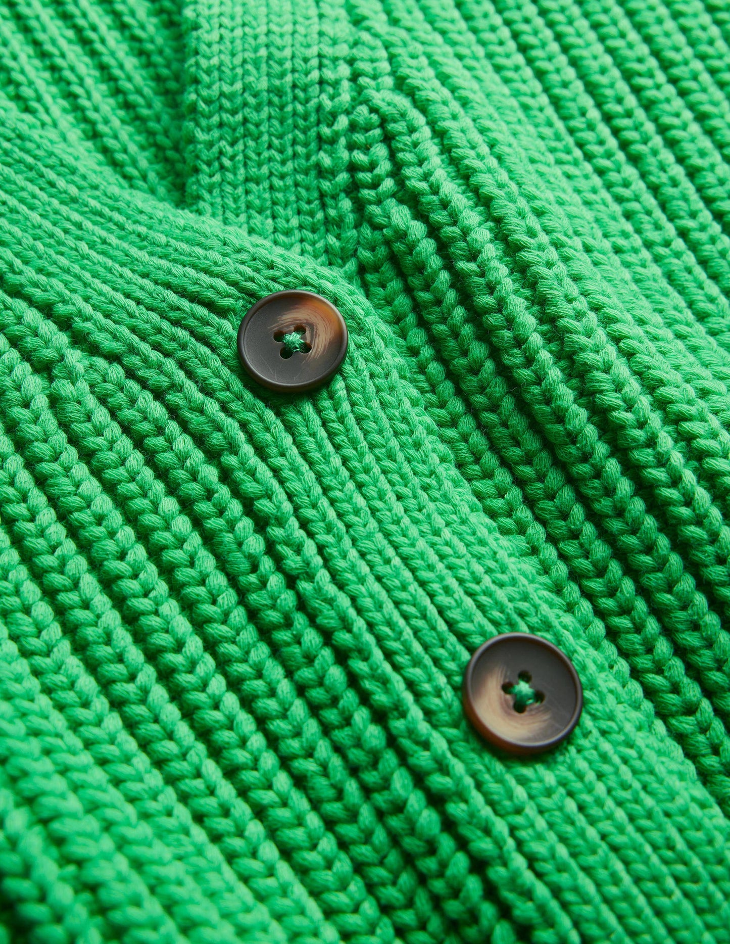 Oversized Ribbed Cardigan-Bright Green