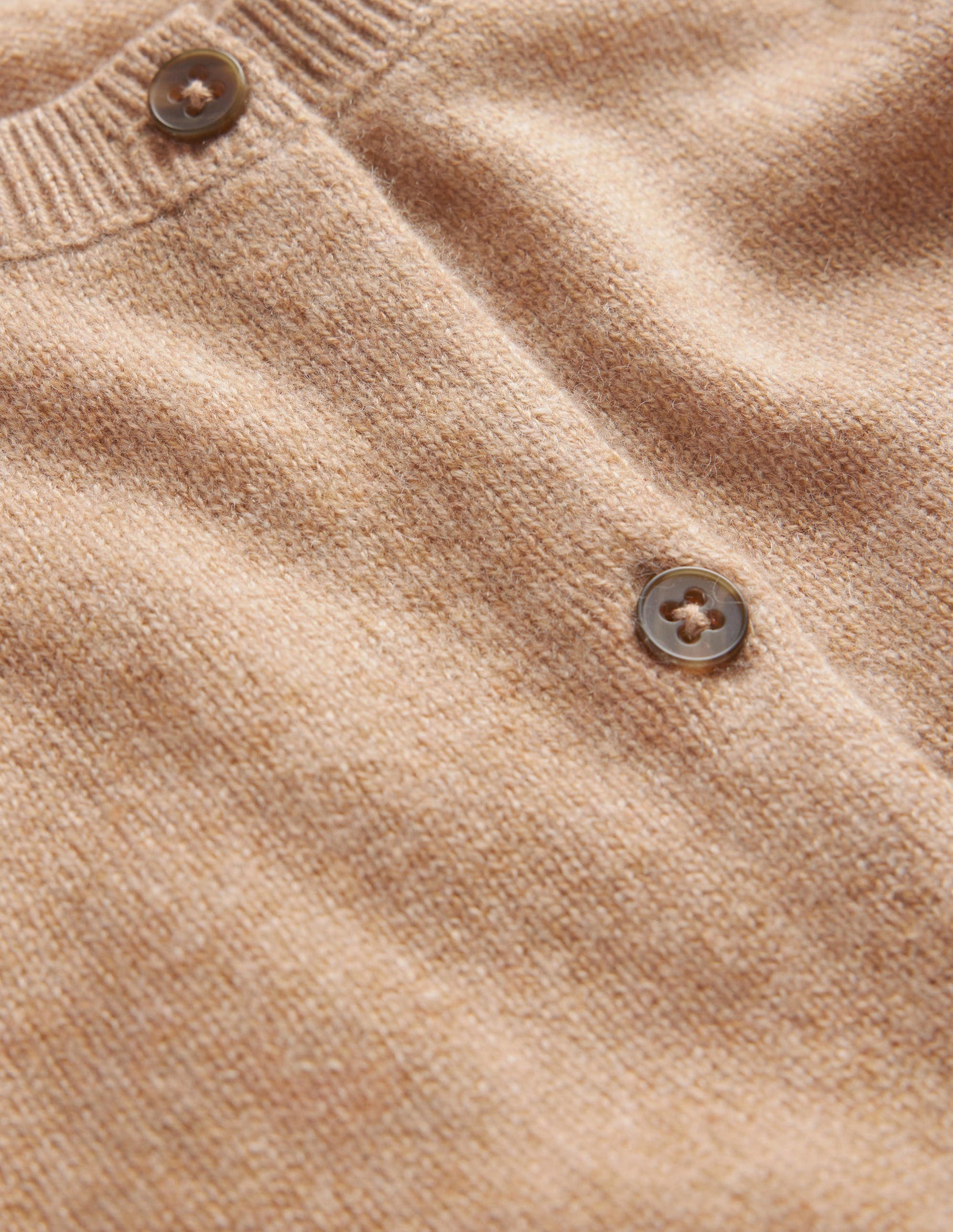 Cropped Cashmere Cardigan-Camel Melange-7