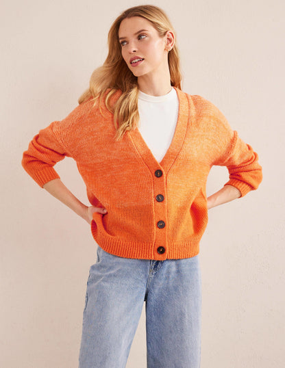 Fluffy Cardigan-Orange Ombre-1