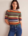 Sparkle High Neck Top-Sparkle Multi Stripe