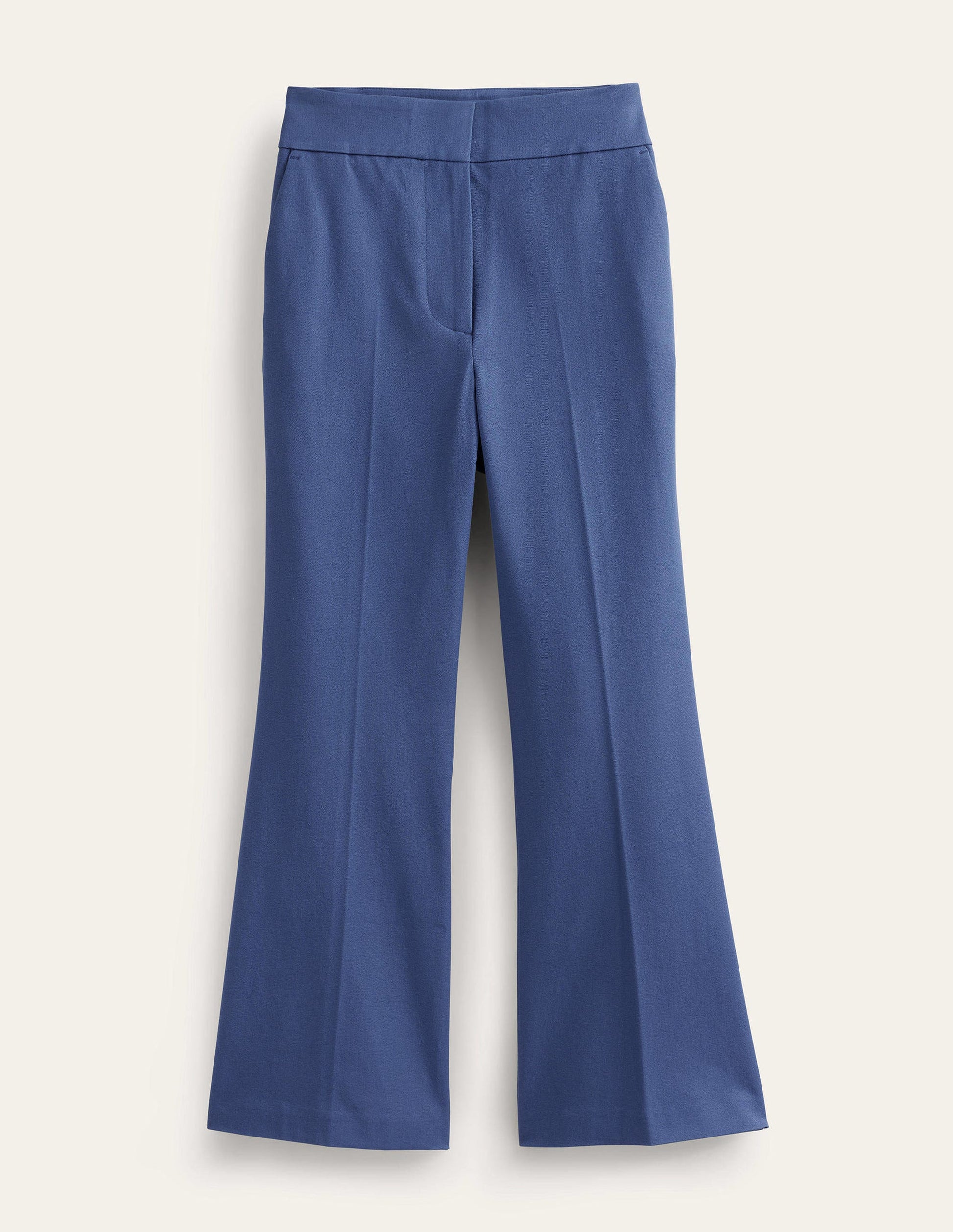 Bi-Stretch Crop Flare Trousers-True Blue-6