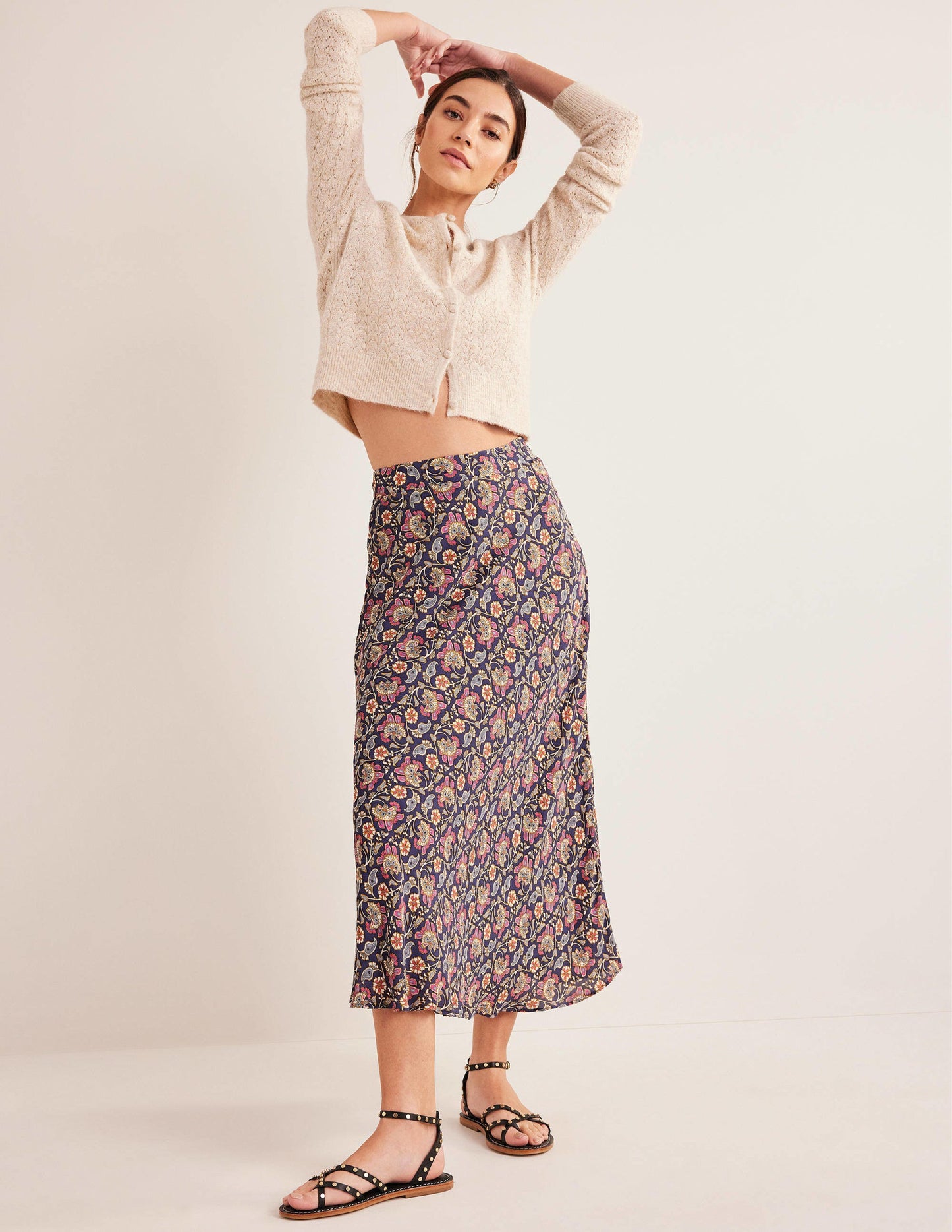 Cecelia Midi Skirt-Nightshadow, Block Paisley