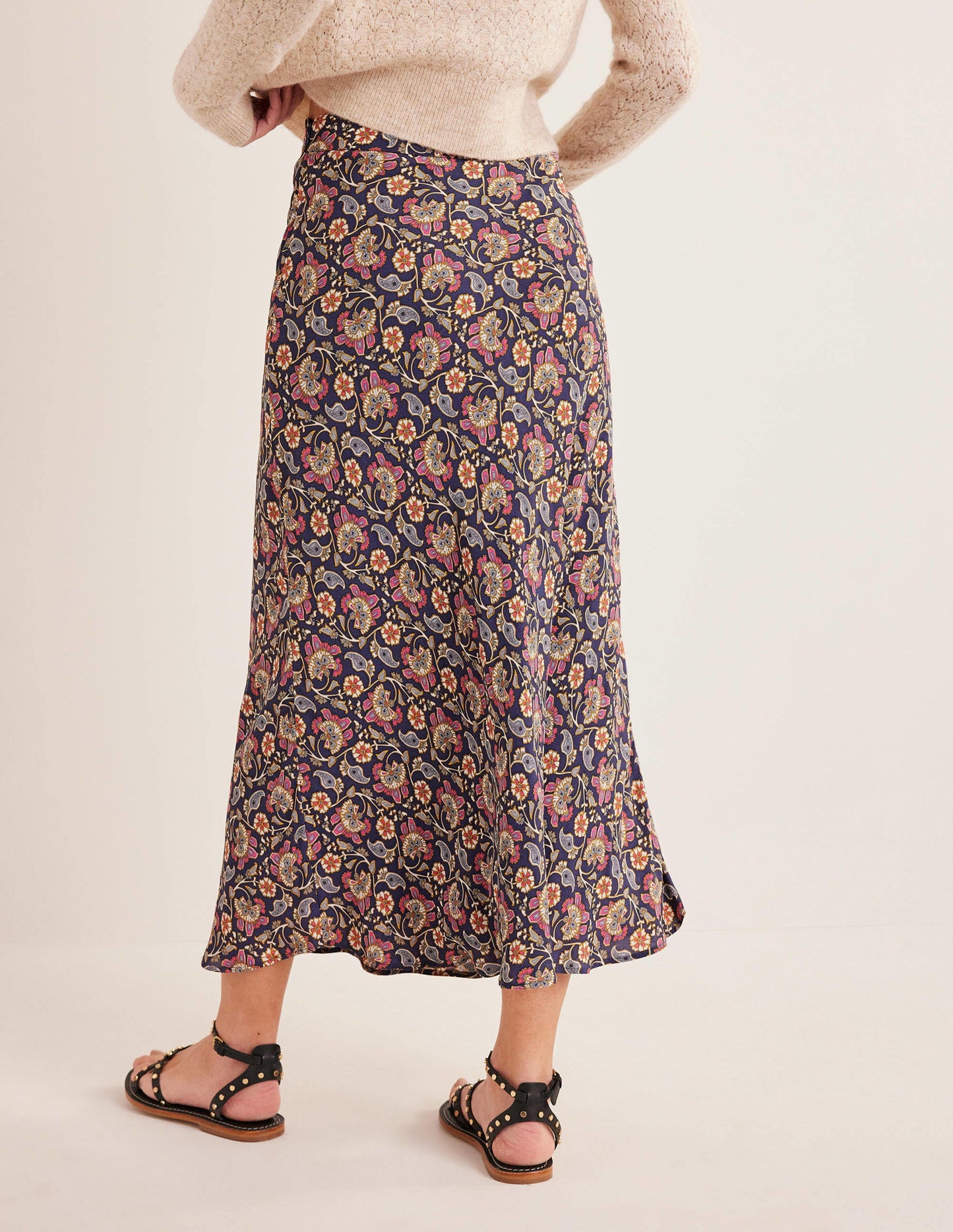 Cecelia Midi Skirt-Nightshadow, Block Paisley