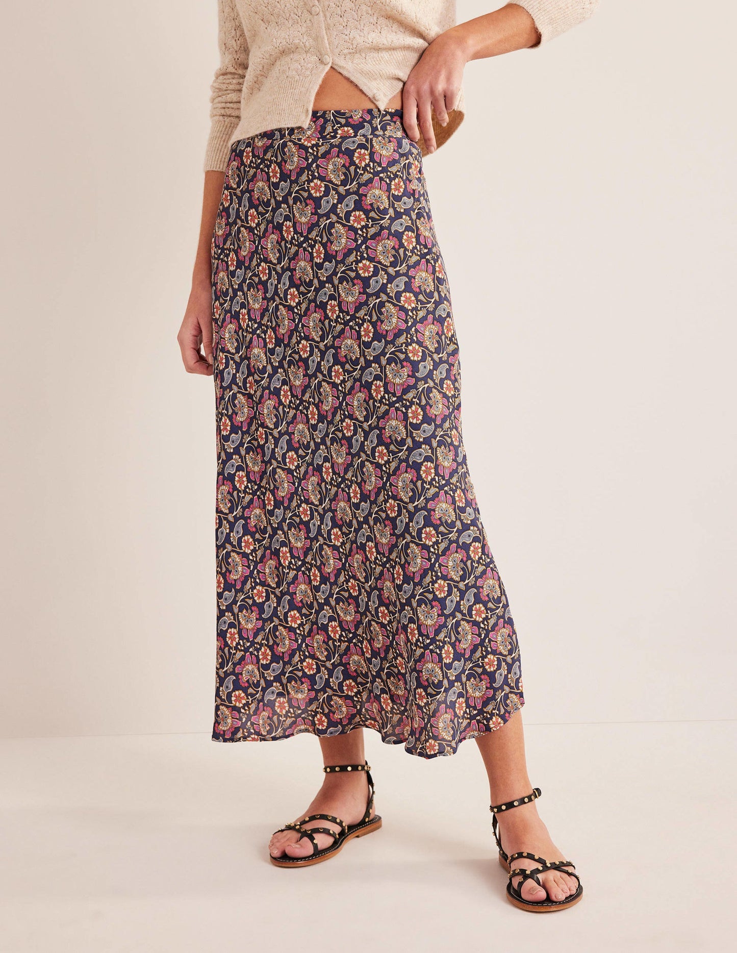 Cecelia Midi Skirt-Nightshadow, Block Paisley