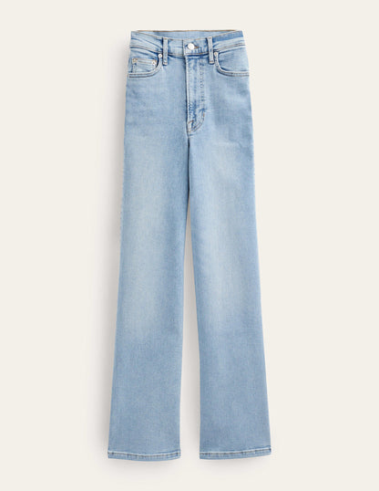 High Rise True Straight Jeans-Light Vintage