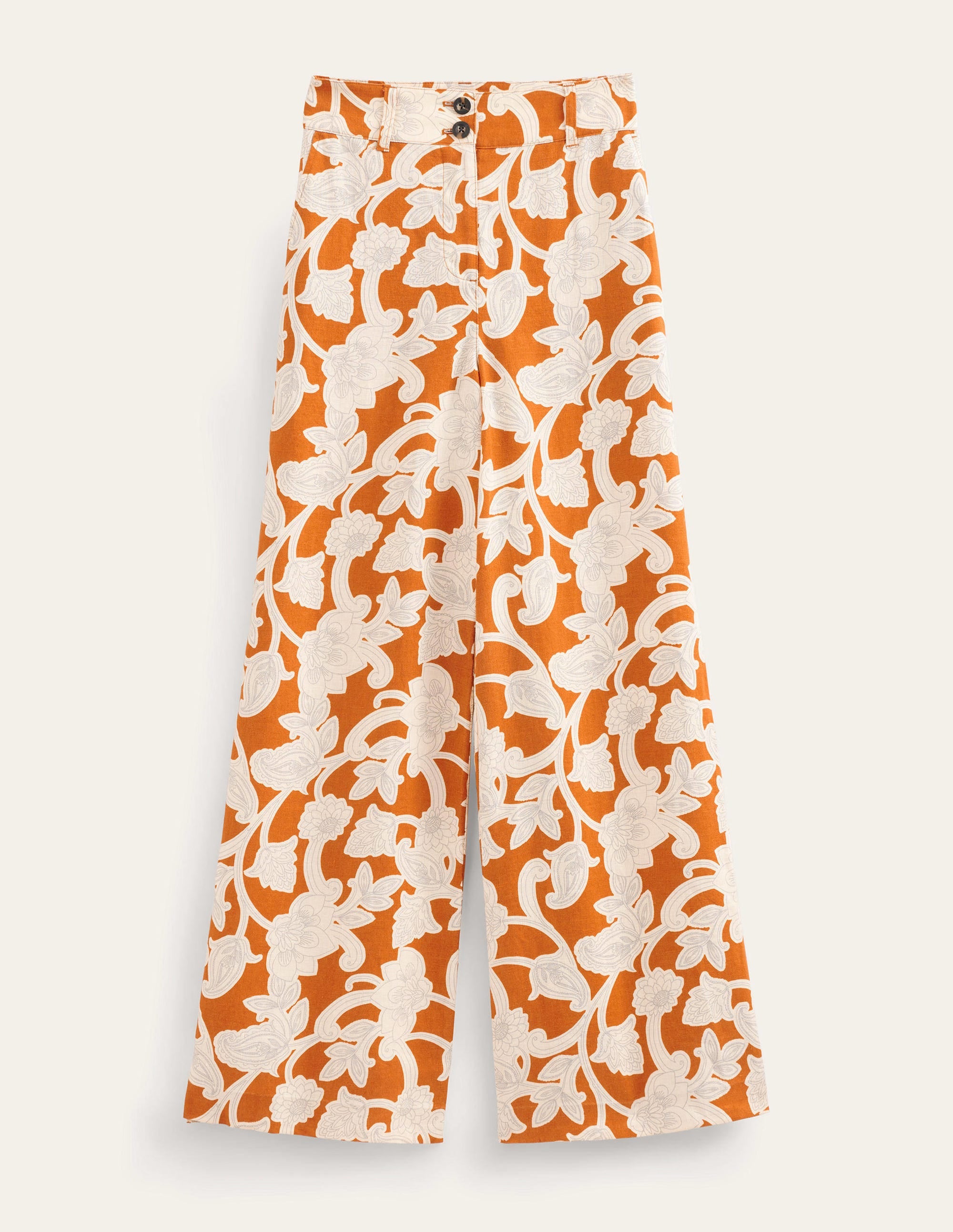 Highbury Linen Trousers-Rust, Paisley Whirl - Image 6