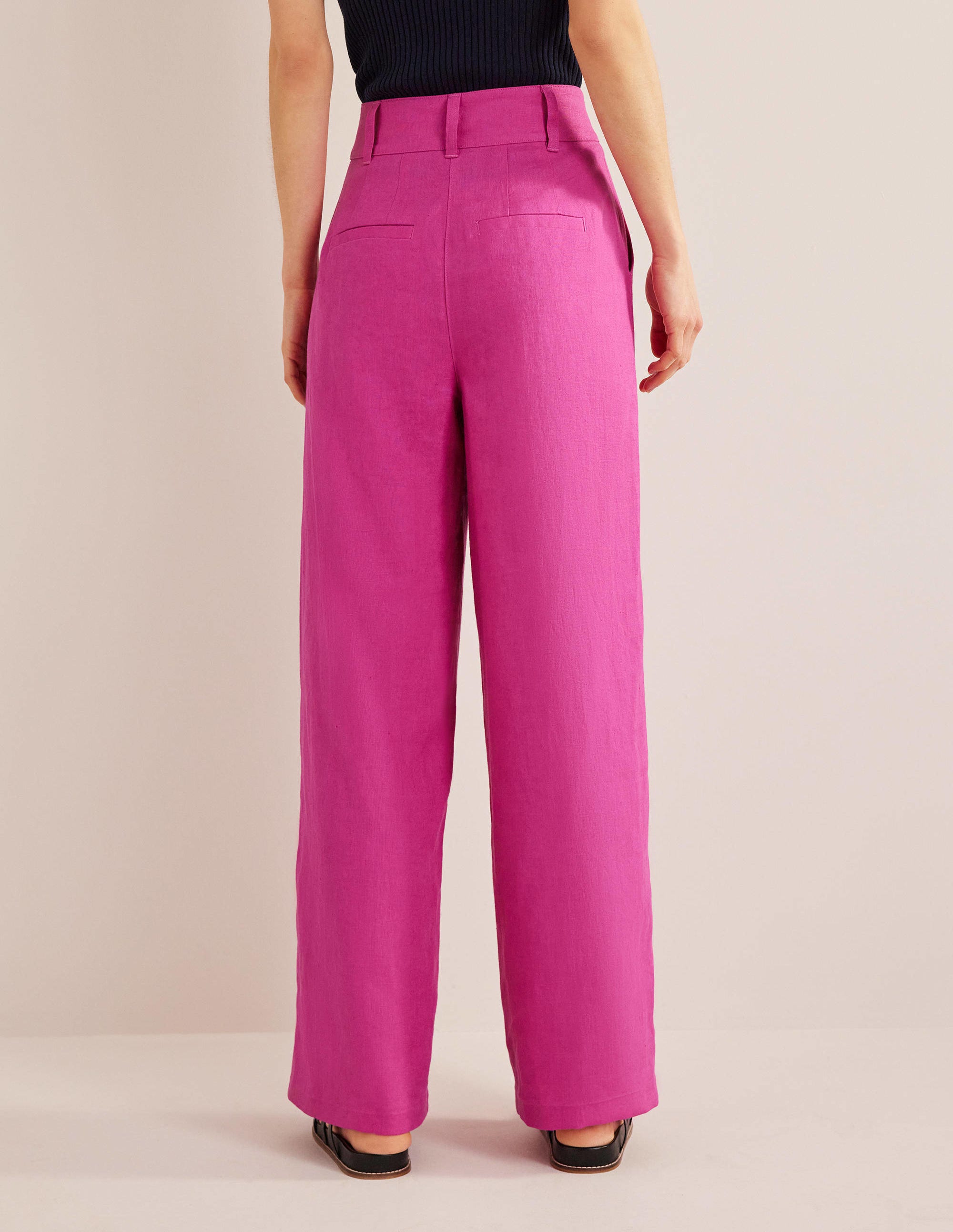Highbury Linen Trousers-Rose Violet - Image 3