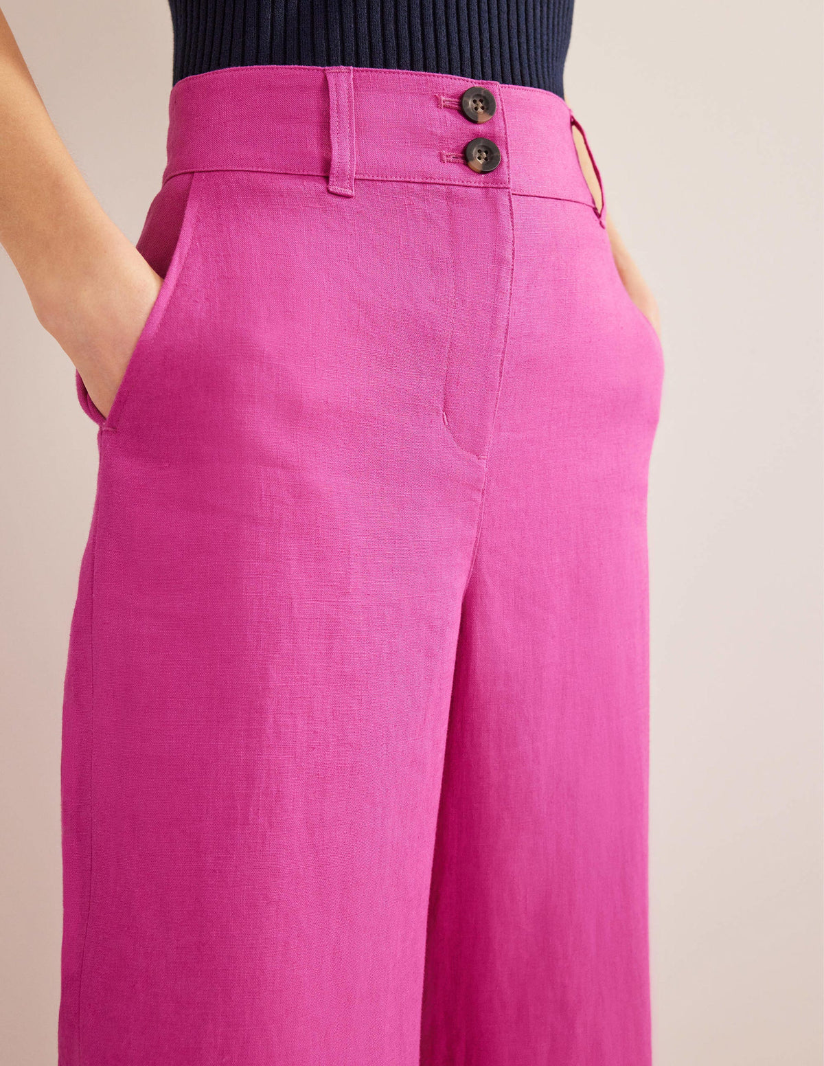 Highbury Linen Trousers-Rose Violet - Image 5