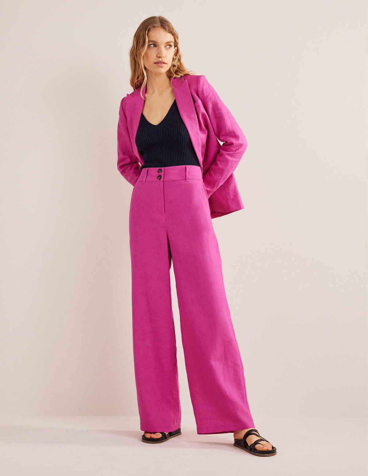 Highbury Linen Trousers-Rose Violet - Image 6