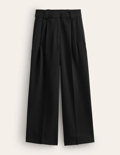 Islington Wide Leg Trousers-Black