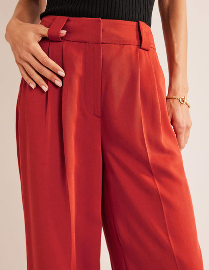 Islington Wide Leg Trousers-Tomato-2