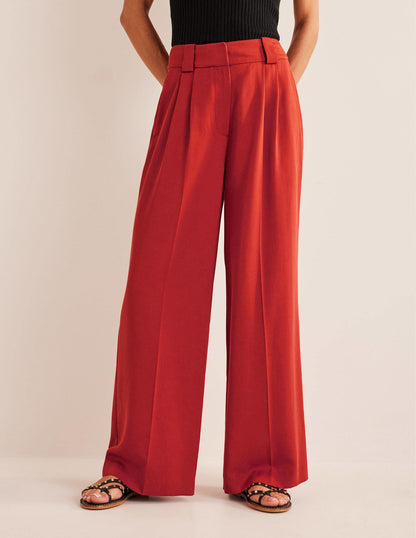 Islington Wide Leg Trousers-Tomato-4