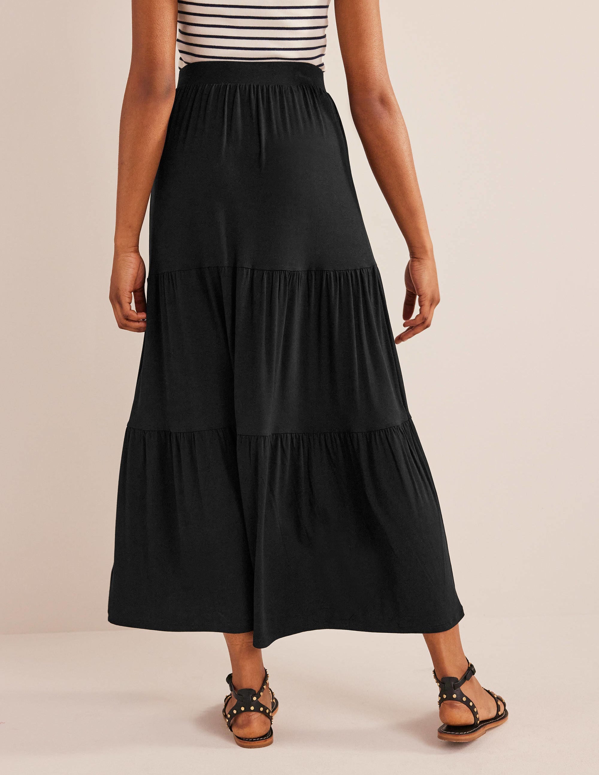 Jersey Maxi Skirt-Black - Image 3