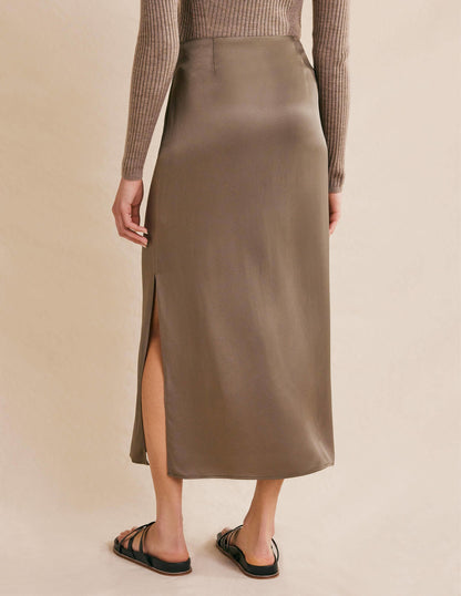 Satin Column Skirt-Morel-3