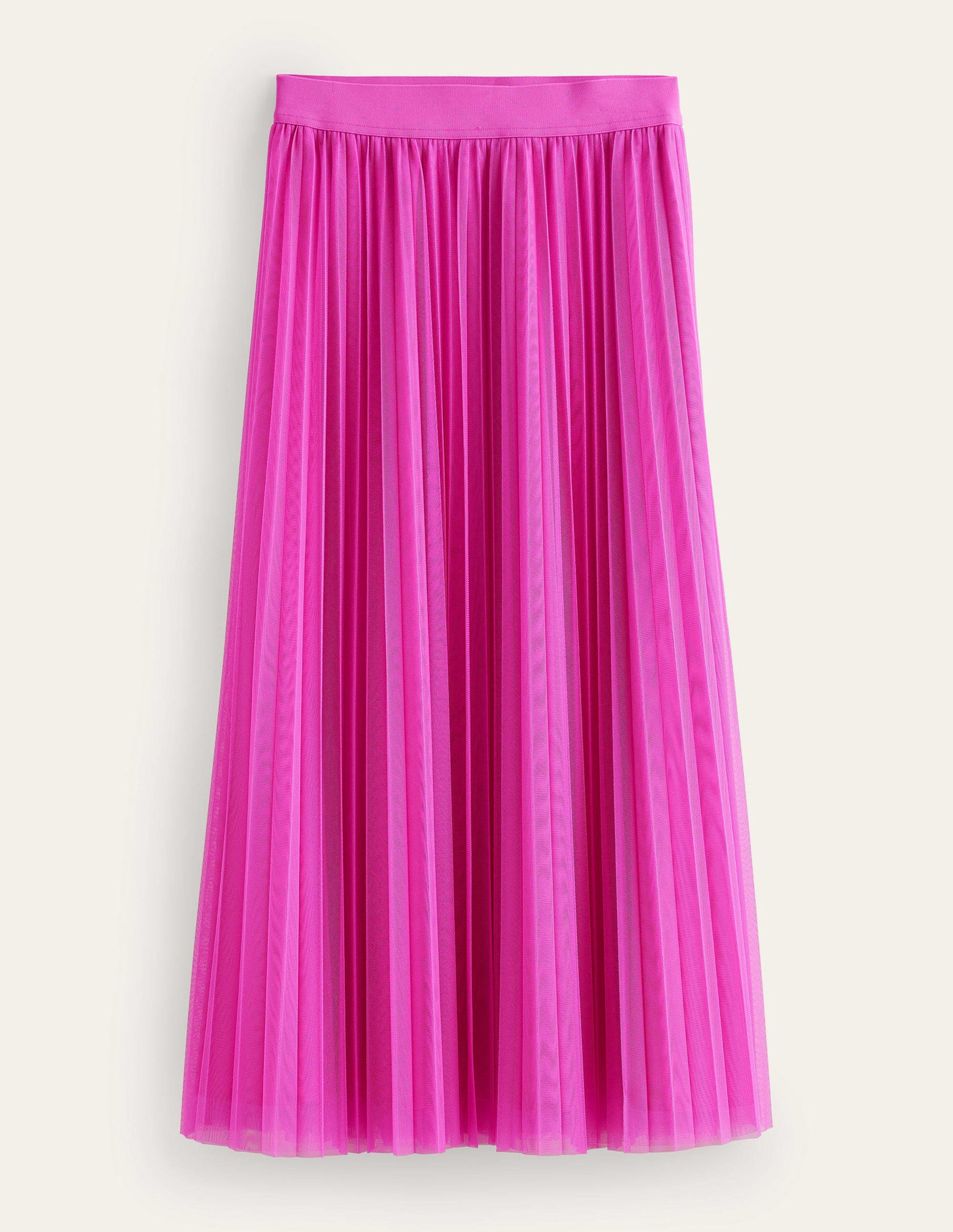 Pleated Tulle Skirt-Shocking Pink-5