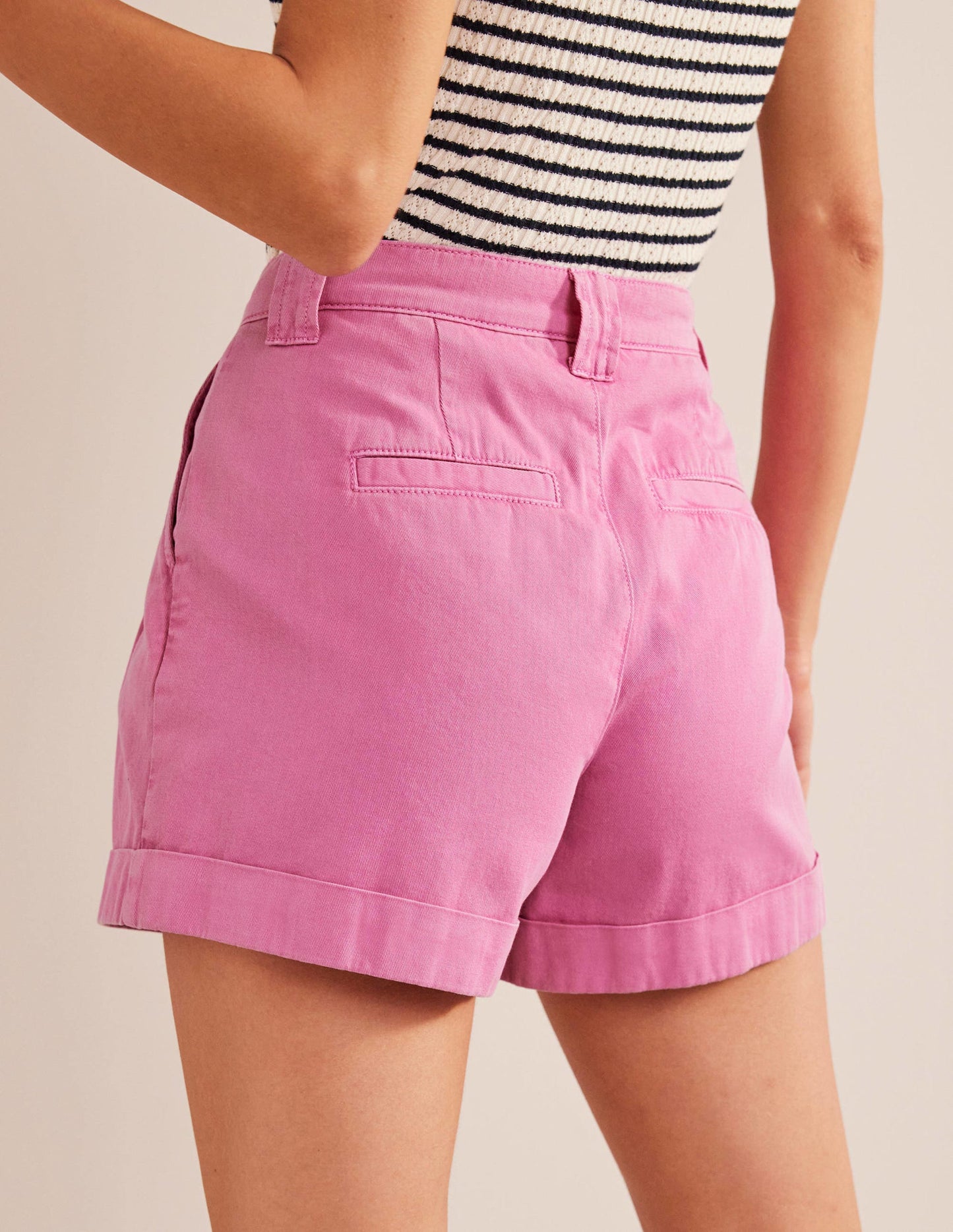 Casual Cotton Shorts-Plum Blossom