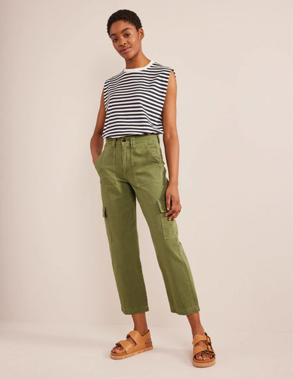 Casual Cargo Trousers-Green-2