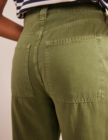 Casual Cargo Trousers-Green-3