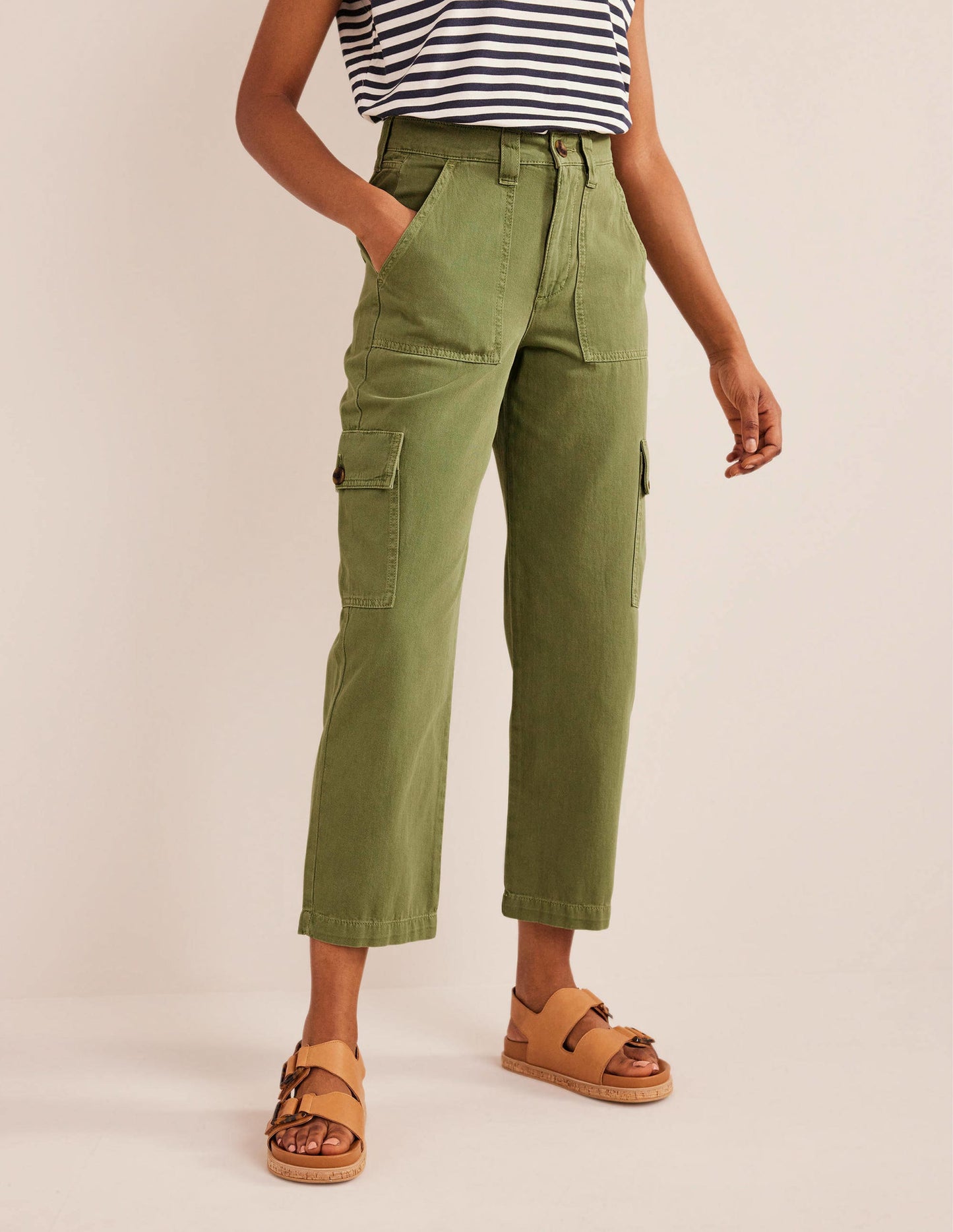 Casual Cargo Trousers-Green