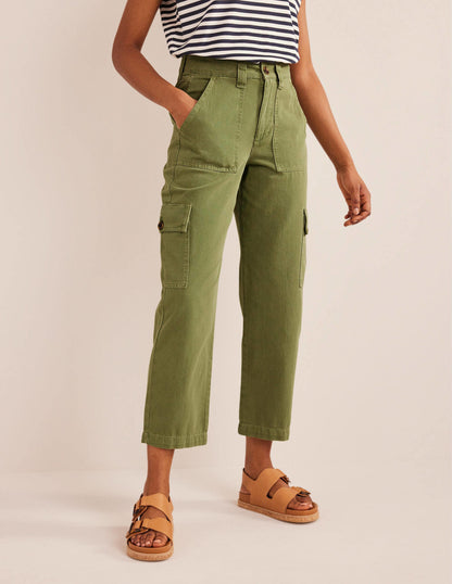 Casual Cargo Trousers-Green-5