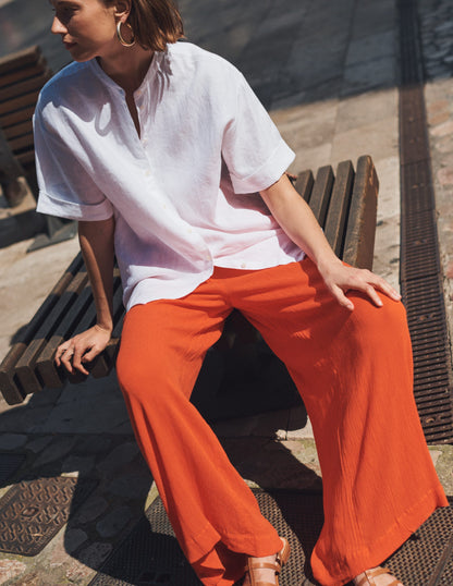 Crinkle Wide Leg Trousers-Firework-5