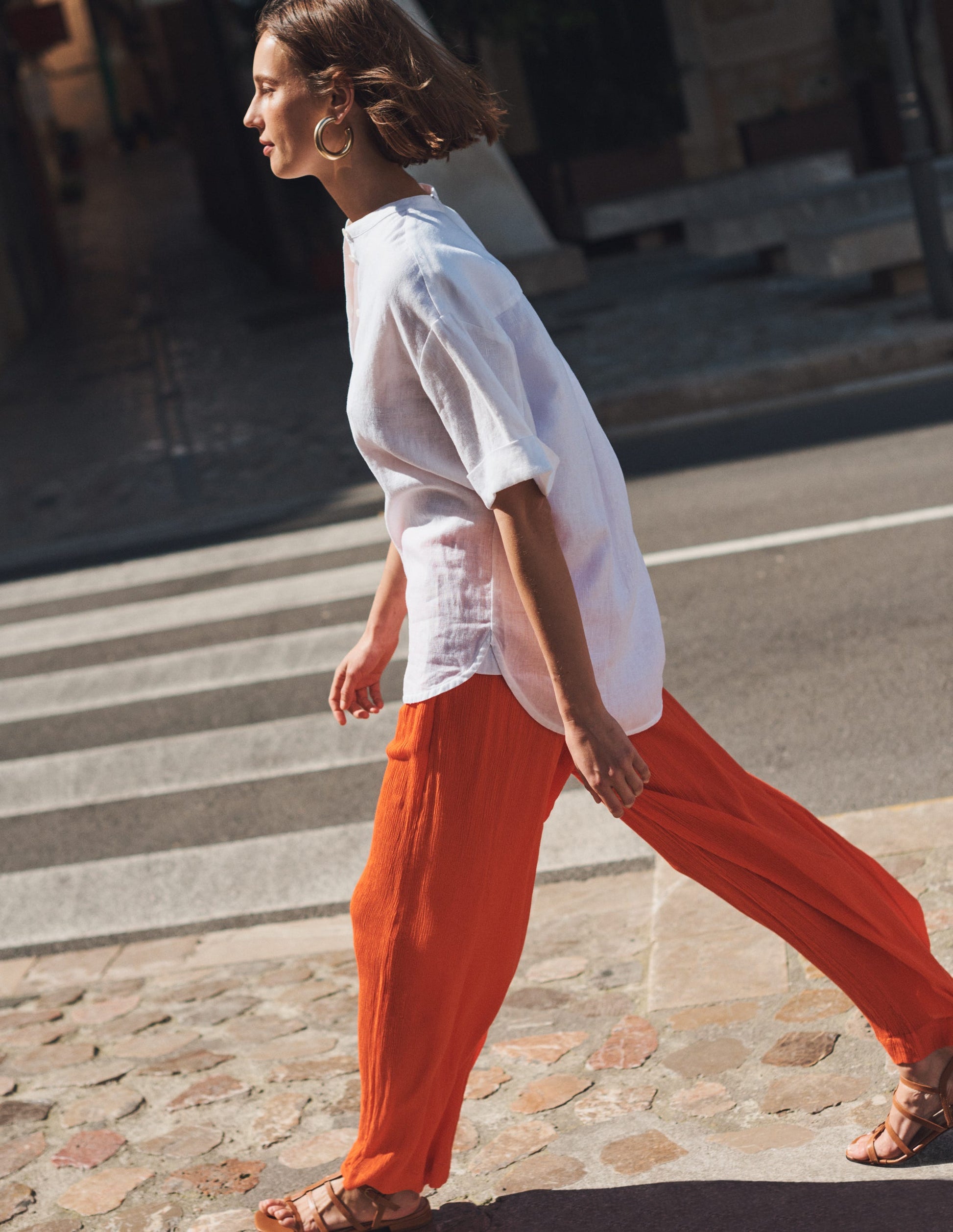 Crinkle Wide Leg Trousers-Firework-6