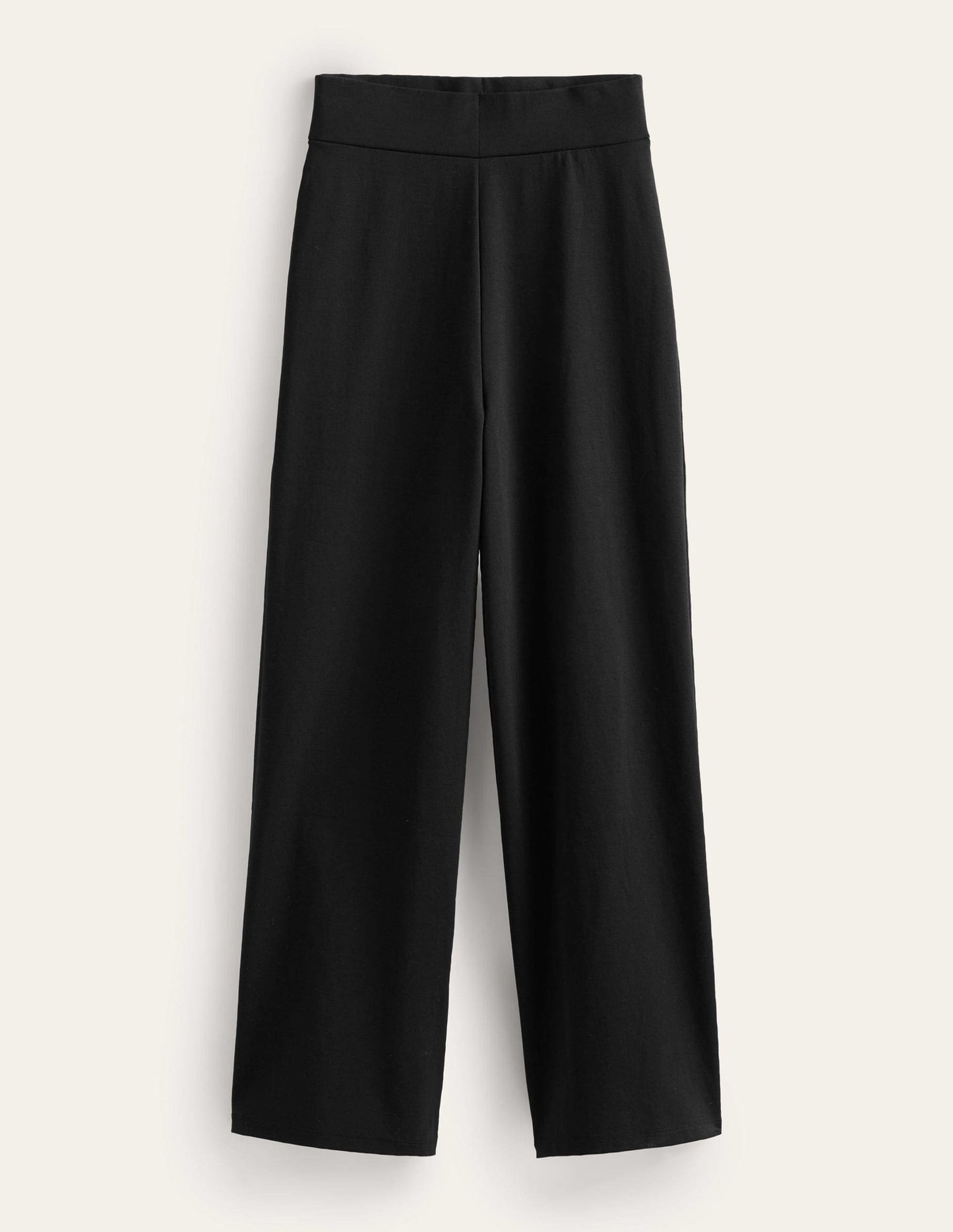 Cropped Jersey Trousers-Black