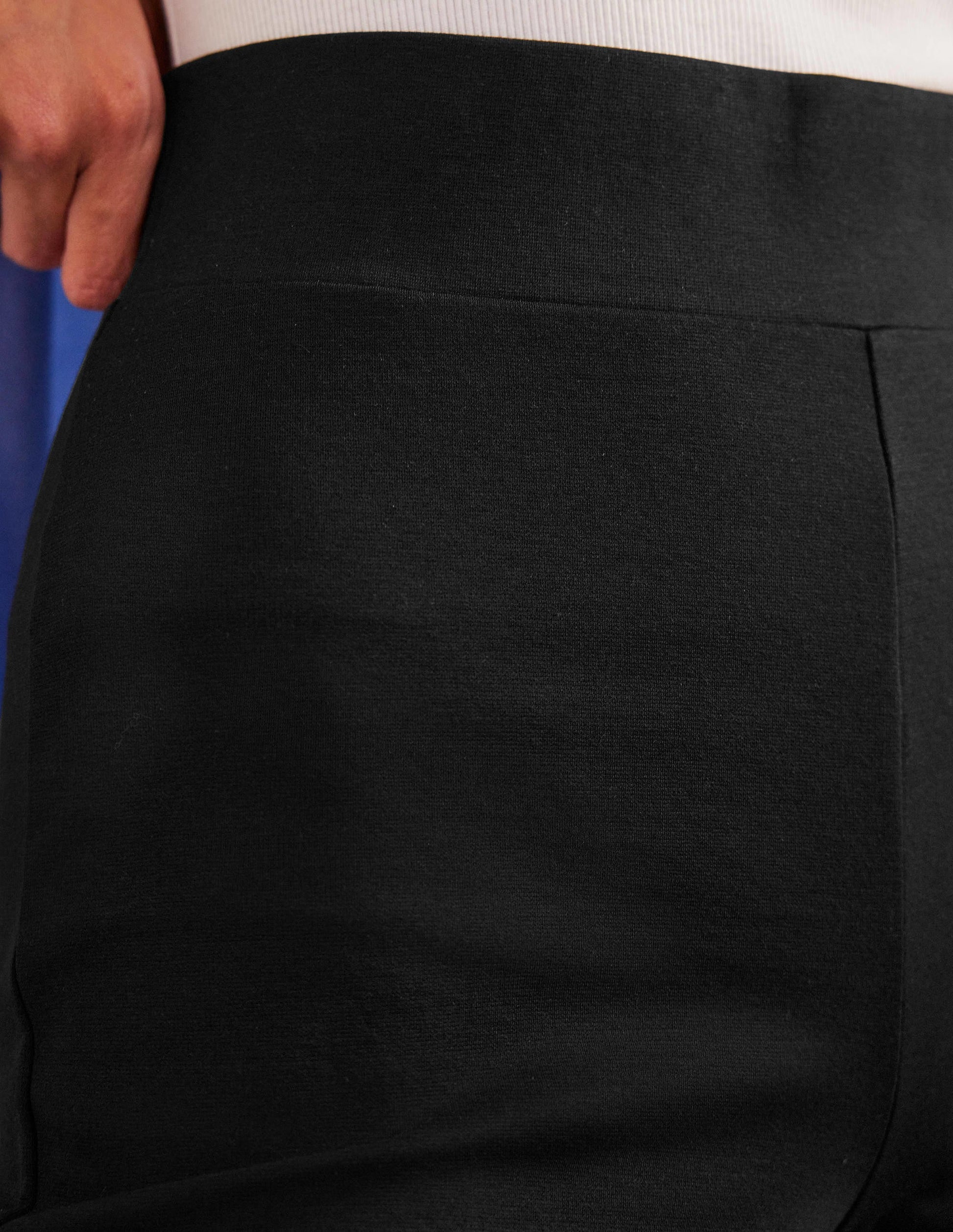 Cropped Jersey Trousers-Black-2