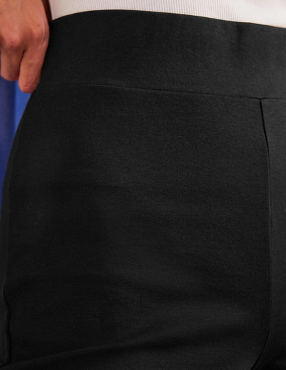 Cropped Jersey Trousers-Black-2