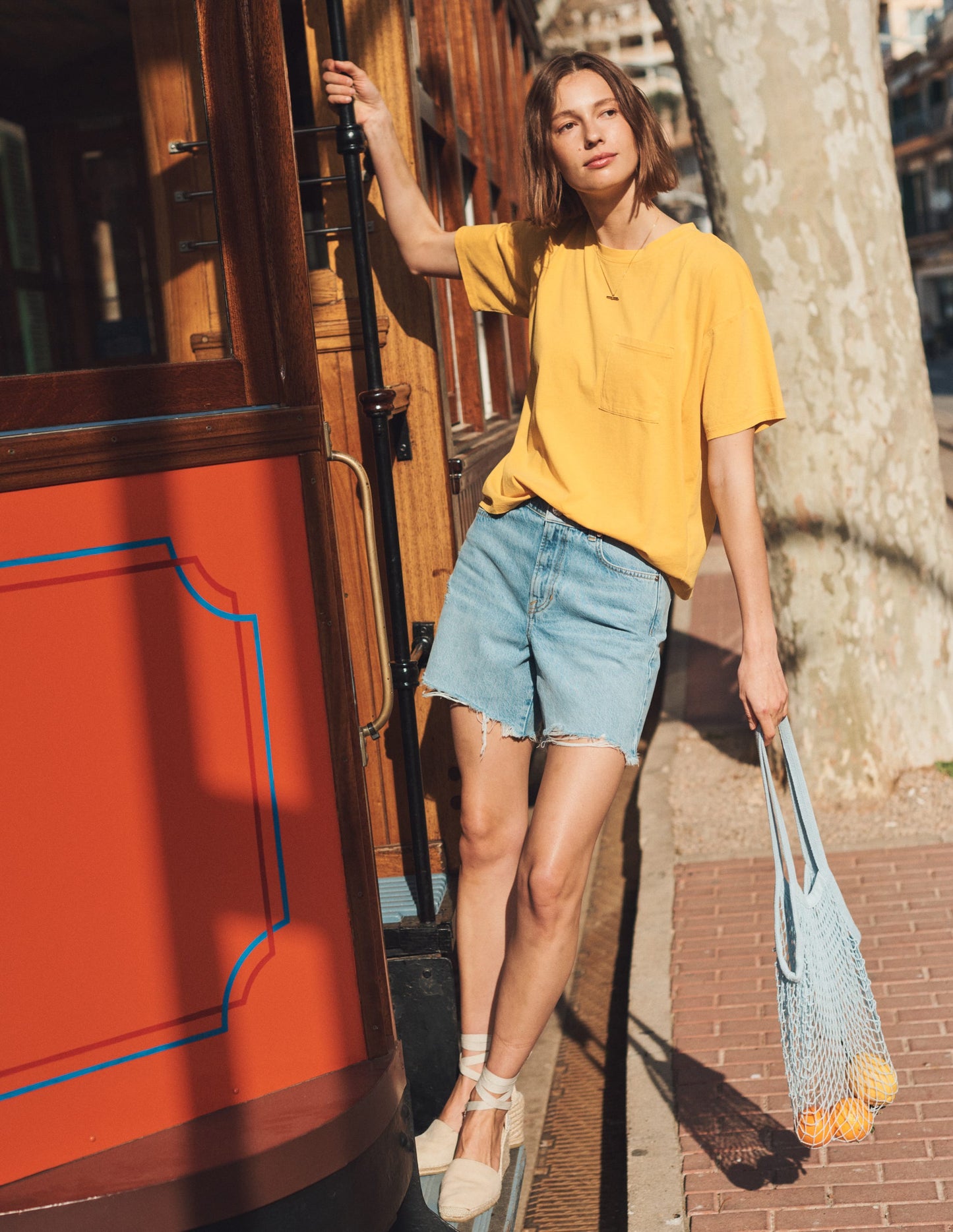 Bermuda Denim Shorts-Light Vintage