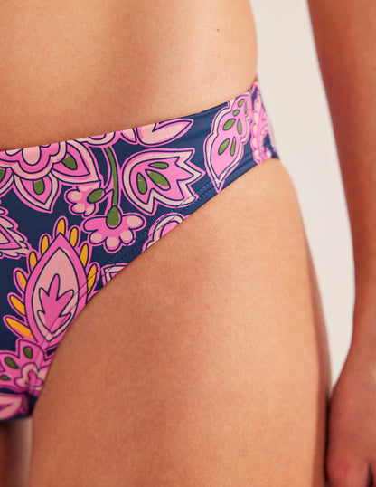 Classic Bikini Bottoms-Navy, Paisley Terrace-2